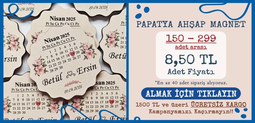 Papatya Ahşap Magnet