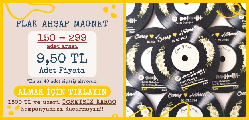 Plak Ahşap Magnet